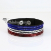 genuine leather crystal rhinestone wrap slake bracelets wristbands adjustable design C