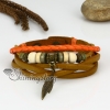 genuine leather multi layer leaf charm wrap bracelets design G