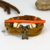 genuine leather multi layer star charm wrap bracelets design A