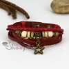 genuine leather multi layer star charm wrap bracelets design C