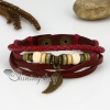 genuine leather multi layer wings charm wrap bracelets design C