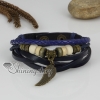 genuine leather multi layer wings charm wrap bracelets design D