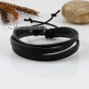 genuine leather multi layer wristbands adjustable drawstring bracelets unisex design A