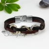 genuine leather three layer triple layer ring snap wrap bracelets design B