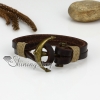 genuine leather two layer double layer anchor snap wrap bracelets design C