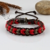 genuine leather waxed cotton cord woven wristbands adjustable drawstring rainbow bracelets unisex design B