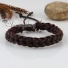 genuine leather waxed cotton cord woven wristbands adjustable drawstring rainbow bracelets unisex design K
