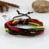 genuine leather waxed cotton cord woven wristbands drawstring adjustable rainbow bracelets unisex design G