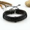 genuine leather woven wristbands adjustable drawstring bracelets unisex design A