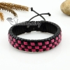 genuine leather woven wristbands adjustable drawstring rainbow bracelets unisex design G