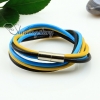genuine leather wrap double layer wristbands rainbow bracelets unisex design B