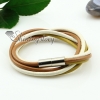genuine leather wrap double layer wristbands rainbow bracelets unisex design D