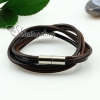 genuine leather wrap double layer wristbands rainbow bracelets unisex design E
