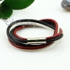 genuine leather wrap double layer wristbands rainbow bracelets unisex design F