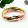 genuine leather wrap double layer wristbands rainbow bracelets unisex design G