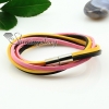 genuine leather wrap double layer wristbands rainbow bracelets unisex design B