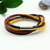 genuine leather wrap double layer wristbands rainbow bracelets unisex design C