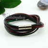 genuine leather wrap double layer wristbands rainbow bracelets unisex design E