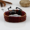 genuine leather wrap wristbands adjustable drawstring bracelets unisex design C