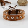 genuine leather wristbands adjustable cotton drawstring cross bracelets unisex design B