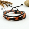 genuine leather wristbands adjustable drawstring bracelets unisex design E