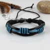 genuine leather wristbands adjustable drawstring cotton bracelets unisex design B
