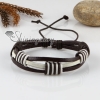 genuine leather wristbands adjustable drawstring cotton bracelets unisex design E