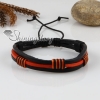 genuine leather wristbands adjustable drawstring cotton bracelets unisex design F