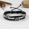 genuine leather wristbands adjustable drawstring cotton bracelets unisex design A