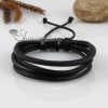 genuine leather wristbands adjustable drawstring multi layer bracelets unisex design C