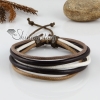 genuine leather wristbands adjustable drawstring multi layer bracelets unisex design F