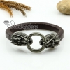 genuine leather wristbands charm toggle dragon skull bracelets unisex design E