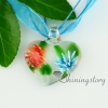 glass heart pendants italian murano glass flowers inside necklaces with pendants design E