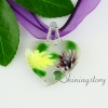 glass heart pendants italian murano glass flowers inside necklaces with pendants design F