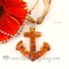 glitter anchor lampwork murano glass necklaces pendants jewelry brown