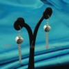 glitter ball 925 sterling silver plated dangle earrings silver