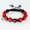 glitter ball pave beads imitated pearls macrame bracelets design K