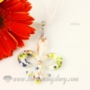 glitter fleur de lis lampwork murano glass necklaces pendants jewelry white