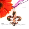 glitter fleur de lis lampwork murano glass necklaces pendants jewelry purple
