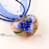 glitter heart flower lampwork murano glass necklaces pendants jewelry assorted color--white base