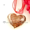 glitter heart lines lampwork murano glass necklaces pendants jewelry red