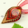 glitter leaf lampwork murano glass necklaces pendants jewelry red