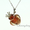 glitter luminous heart diffuser necklace perfume necklace aromatherapy diffuser necklace glass vial necklace design B