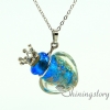 glitter luminous heart diffuser necklace perfume necklace aromatherapy diffuser necklace glass vial necklace design E