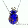 glitter round diffuser pendant wholesale perfume jewelry aromatherapy necklaces miniature bottle charms design E
