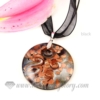 glitter round foil lampwork murano glass necklaces pendants jewelry black
