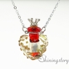 heart diffuser locket aromatherapy necklaces essential jewelry glass vial pendant necklace design G