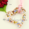 heart foil lampwork murano glass necklaces pendants jewelry pink