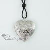 heart genuine leather copper silver plated locket filigree necklaces with pendants design A