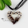 heart glitter lampwork murano italian venetian handmade glass necklaces pendants black